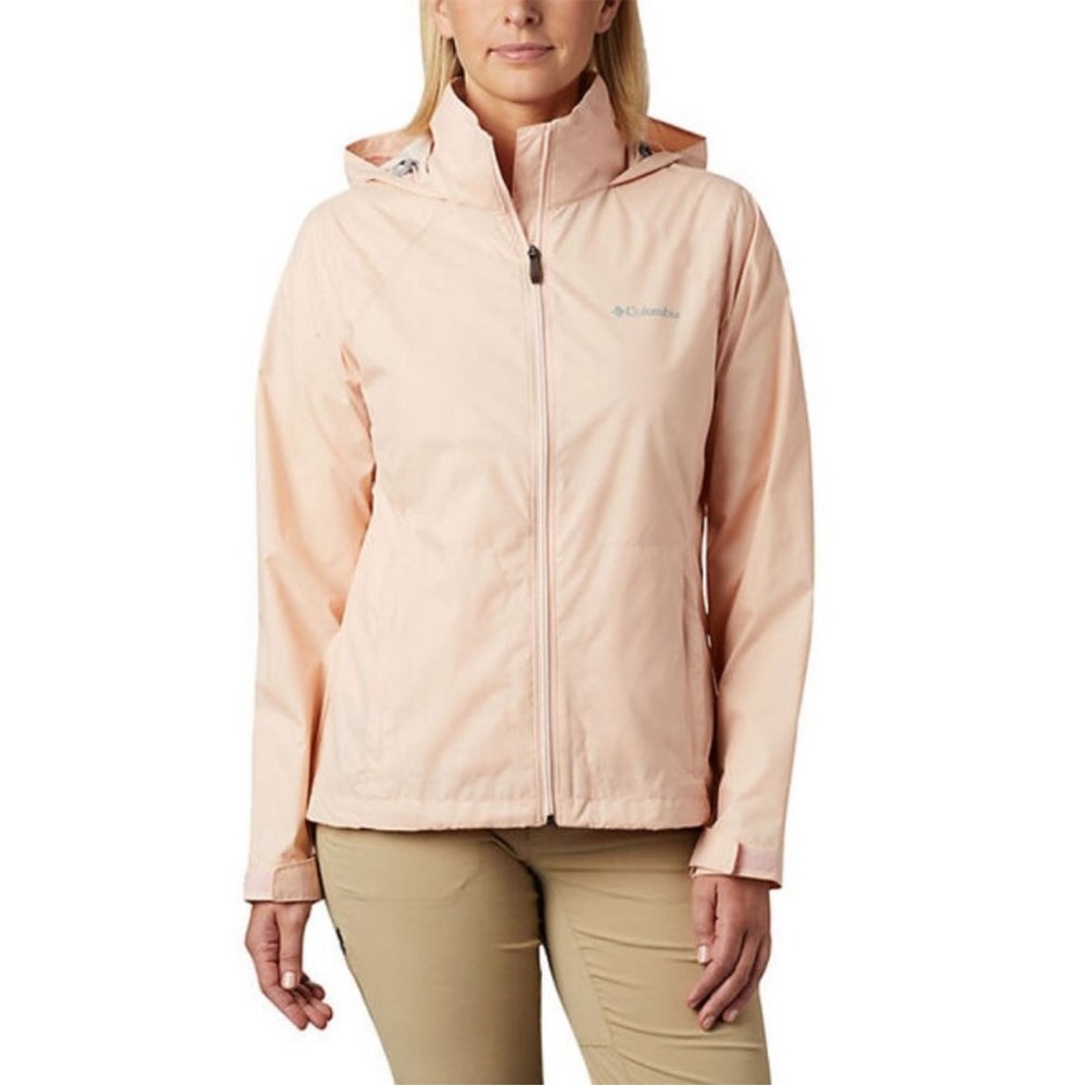 Columbia Switchback Lightweight Jacket Blush Pink Hooded Waterproof Coat Size XS